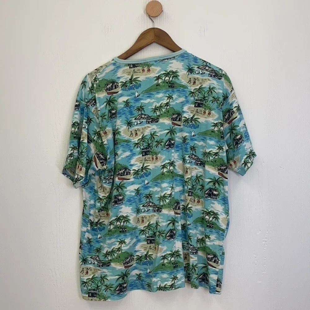 J.Crew - Vintage Palm Tree and Hula Dancer Short Sleeve Tee Shirt Size Large